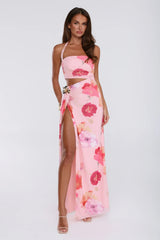 Sunrise To Spotlight Halter Maxi Dress Pink