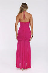 Goddess Of The Isles Halter Maxi Dress