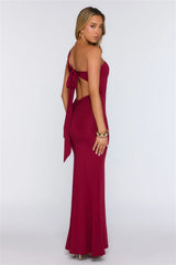 Dreamstate Dressing One Shoulder Maxi Dress Burgundy