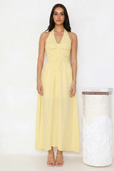 Keep It Light Halter Maxi Dress Yellow