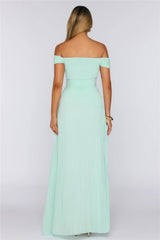 The Look Speaks Off Shoulder Maxi Dress Mint