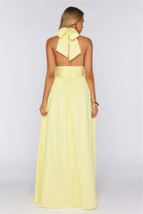 Glow And Go Halter Maxi Dress Lemon