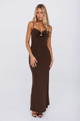 Pretty With A Point Maxi Dress Chocolate
