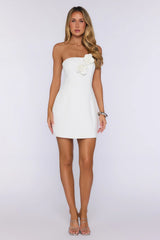 Viva La Vibes Strapless Mini Dress White