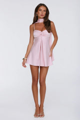 Diva Energy Satin Mini Dress Pink
