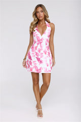 Playful Icon Halter Mini Dress Pink