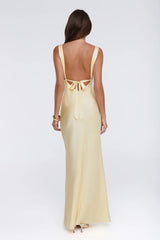 Polished Affair Satin Maxi Dress Butter
