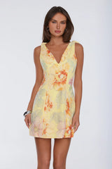 The Night Routine Embellished Mini Dress Yellow
