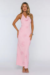Soft Glow Up Halter Maxi Dress Pink