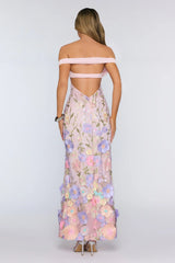 Floating In Style Off Shoulder Maxi Dress Floral