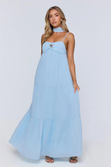 Flowing Sea Maxi Dress Blue