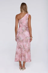 Pretty Whispers One Shoulder Maxi Dress Pink