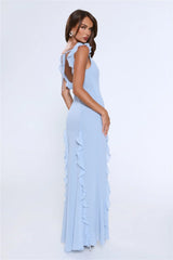 All Night Affair Maxi Dress Light Blue