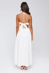 Soft Swoon Halter Maxi Dress Off White