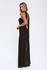 Formal Event Strapless Maxi Dress Black