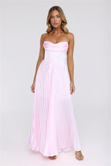 Starlit Kiss Satin Maxi Dress Blush