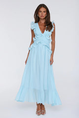 Evening Luxe Maxi Dress Light Blue