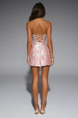 Wisteria Wishes Strapless Mini Dress Pink