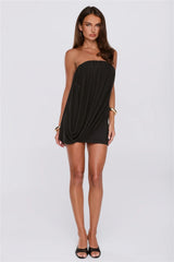 Level Up Season Mesh Strapless Mini Dress Black