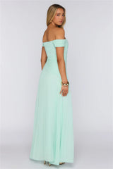 The Look Speaks Off Shoulder Maxi Dress Mint