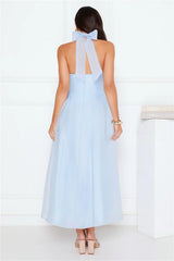 Fairytale Event Halter Maxi Dress Blue
