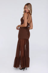 Sweet Gleam Maxi Dress Brown