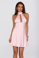 Formal Spectacular Satin Mini Dress Pink