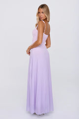 Laidback Luxe Pleated Maxi Dress Lilac