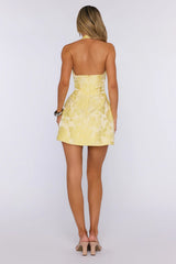 The Pretty Effect Halter Mini Dress Yellow