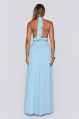 Summer Sparkle Halter Maxi Dress Blue