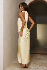 Like A Trendsetter Halter Maxi Dress Lemon