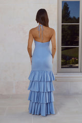 Radiant Reverie Halter Maxi Dress Blue