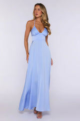 New Romance Halter Maxi Dress Light Blue