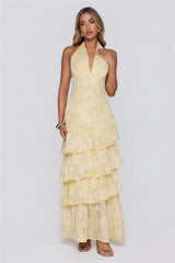 Mood Shift Halter Maxi Dress Yellow