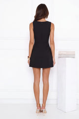 Flirty Florals Mini Dress Black