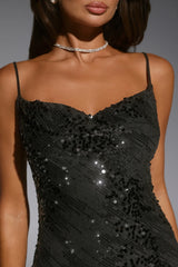 Glitter Glaze Sequin Mini Dress Black