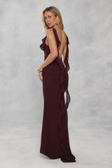 Pop Of Drama Maxi Dress Chocolate