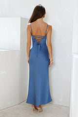 Lovely Layers Satin Maxi Dress Ink