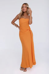 Starlit Rush Strapless Maxi Dress Orange