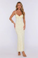 Dream Vision Lace Maxi Dress Yellow