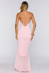 Dream Petal Path Mesh Maxi Dress Pink