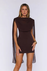 Whimsical Luxe Mini Dress Brown