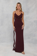Pop Of Drama Maxi Dress Chocolate