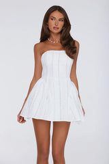 The Perfect Fit Strapless Mini Dress White