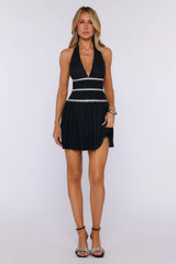 Love This For You Halter Mesh Mini Dress Black