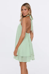Lucky Charm Halter Mini Dress Mint
