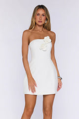 Viva La Vibes Strapless Mini Dress White