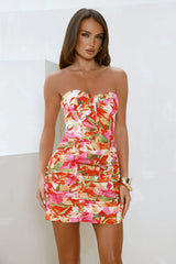 Soft Embrace Strapless Mini Dress Floral