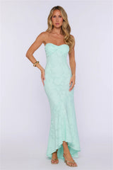 Delicate Days Strapless Maxi Dress Mint