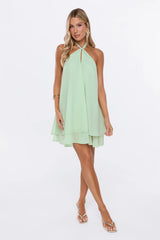 Lucky Charm Halter Mini Dress Mint